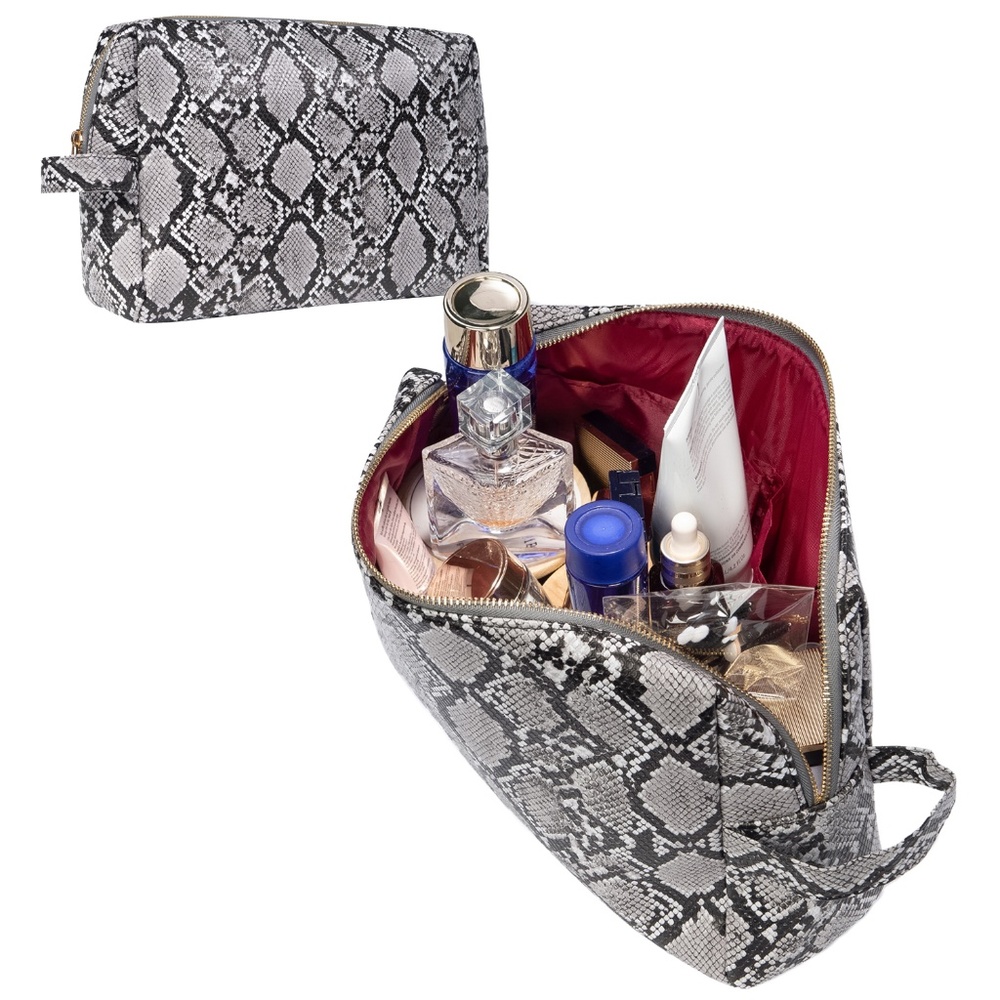 Snakeskin Large Makeup Bag for Travel